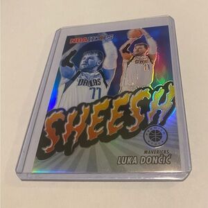 Luka Dončić 2023-24 NBA Hoops Sheesh Prism Refractor Basketball Card # 16
